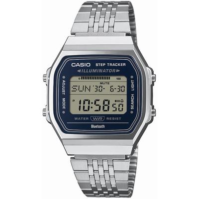 Smartwatch CASIO VINTAGE, silber (silberfarben, schwarz, grau, silberfarben), Smartwatches, Smartwatch, Armbanduhr, Damen, Herren, Bluetooth, LED Light, Step Tracker, digital