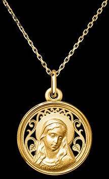 Edenly Durchbrochene Maria-Medaille â€“ 18-karÃ¤tiges Gelbgold
