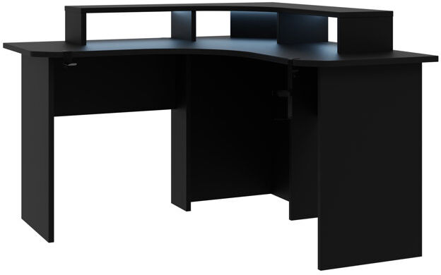 Inbox Zero Berberia L-Shaped Computer Desk Black 92cm H X 130cm W X 130cm D