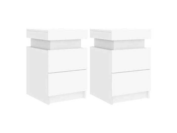 Tables de chevet avec lumières LED 2 pièces - - blanc - 2 pièces - fonction d'affichage - 35 x 39 x 55 cm 547aoe69m
