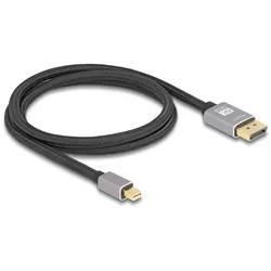 DeLOCK Mini DisplayPort zu DisplayPort Kabel 8K 60 Hz 1 m grau Metall ohne Einrastfunktion