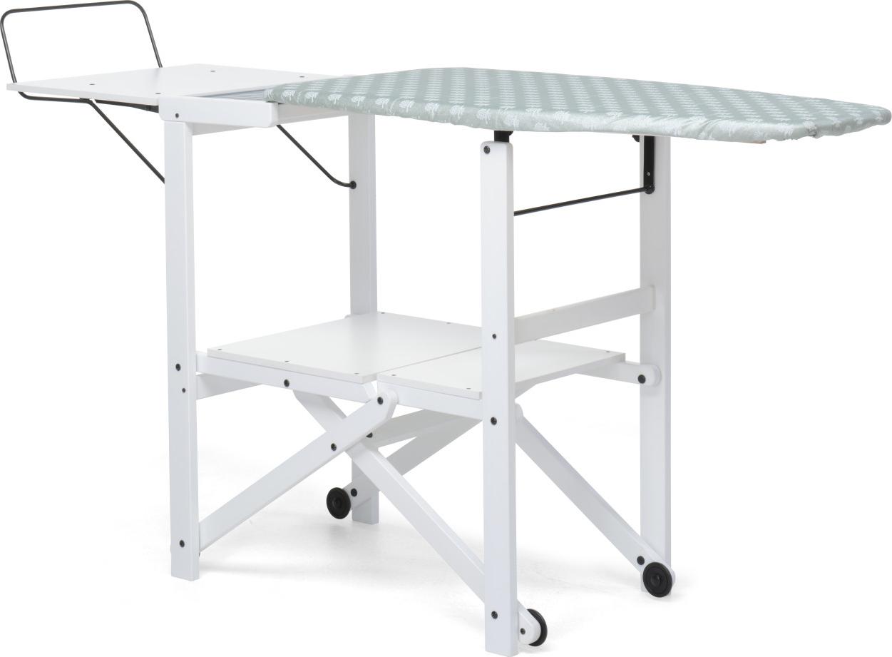 Foppapedretti Asso, Bügelbrett in Originalgröße, Aluminium, Baumwolle, Polyester, Dampfbügeleisen, Schwarz, Weiß, Einfarbig, Grau, Weiß