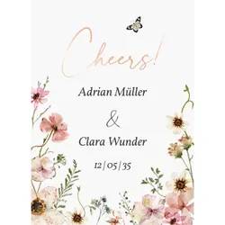 Flaschenetikett Hochzeit - Bloom individuell selbst gestalten