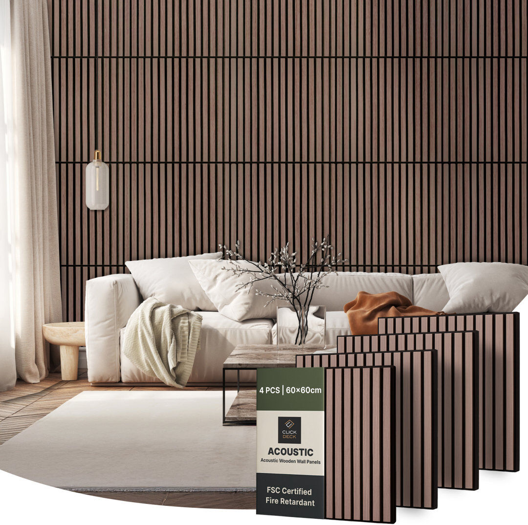 17 Stories Mehreen 60 cm x 60 cm 3D Wall Panel (4-pack) Walnut 60cm H