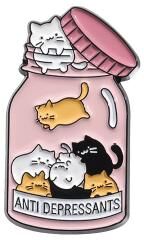 Discount Dollar Deals Cat Lady Enamel Pin Brooch Anti Depressant Cats Badge, Meow Catitude Animal Gift Jewelry 2