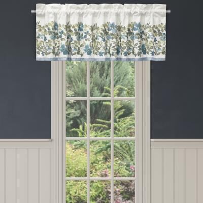 Evergreen Blue Window Straight Valance by Royal Court in Blue (Size ONE SIZE)