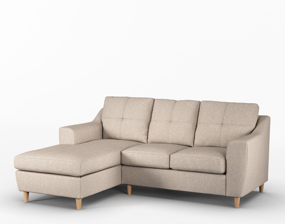 Latitude Run Espitia 3 Seater Corner Chaise Oatmeal 89cm H X 191cm W X 145cm D