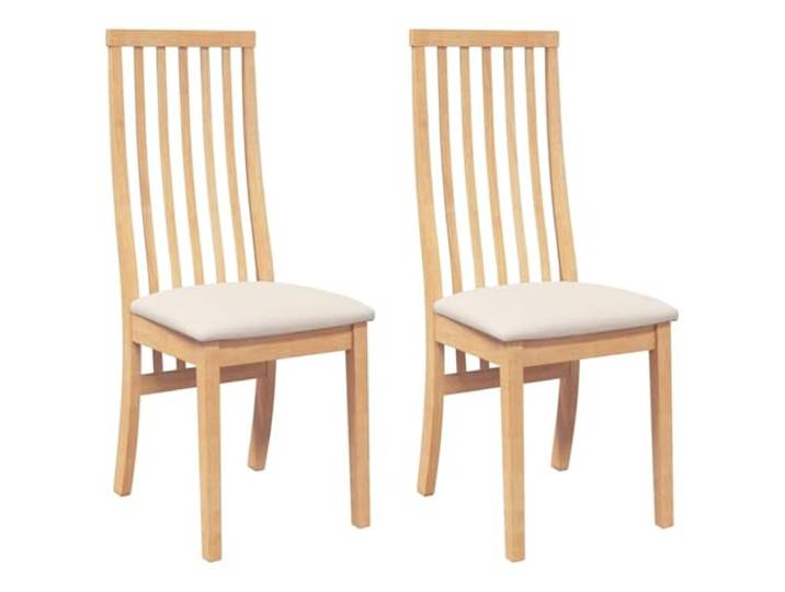 Makastle Esszimmerstühle mit Kissen 2 STK. Massivholz Gummibaum