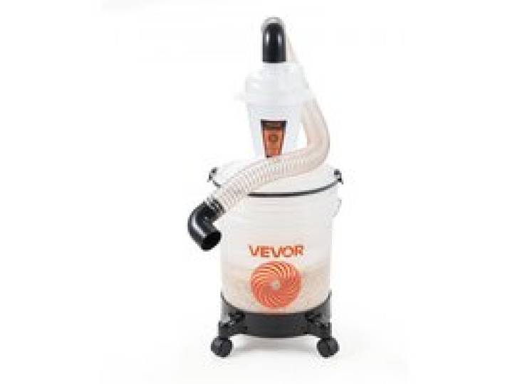 VEVOR Kit Séparateur Cyclonique de Poussière Conique, Seau de 19 L, Raccord 50,8 mm, pour Travail du Bois et Aspirateur Eau et Poussière, Tuyau PU de 90 cm, Adaptateur Coudé, Roulettes, PP Translucide