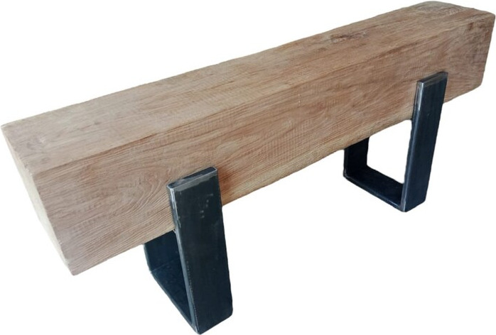 TV Bank aus massivem Eichenholz 21x21cm, Holzbank, Sitzbank, Eichenbalken Tisch, Balkenbank, Tv Tisch