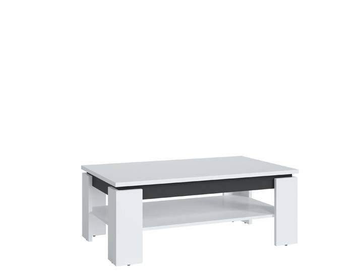 freiraum Couchtisch CAMPANIA, in Alpinweiß / Anthrazit Dekor - 110x43x67cm (BxHxT)