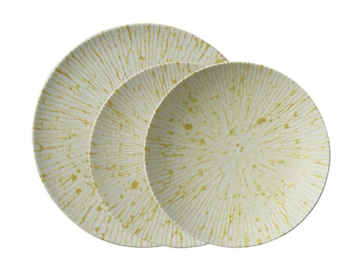 Speiseteller ARTHUR KRUPP Golden Ray 12 Stück , gelb (beige, gold), Steinzeug, Speiseteller, Speiseteller