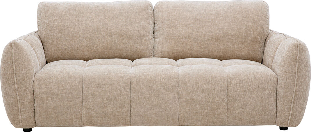 Miliboo Design-Sofa mit 3 Sitzplätzen aus stoff mit strukturierter samtoptik taupe WONDER