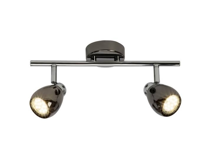 BRILLIANT LED Milano Spot tubulaire spot de plafond moderne 2 flammes métal chrome/noir têtes pivotantes 2x GU10 max 3 W