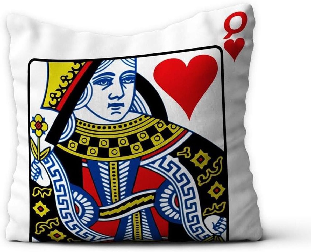Wit Decoratiekussen Hart - Aan beide zijden bedrukt - 40 x 40 cm