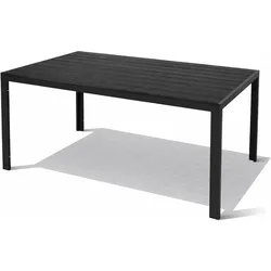 Mojawo, Gartentisch + Balkontisch, Non-Wood Gartentisch Aluminium anthrazit / schwarz 160x90cm (160 x 90 x 74 cm)
