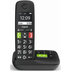 Gigaset E290A Schnurloses Telefon mit Anrufbeantworter schwarz