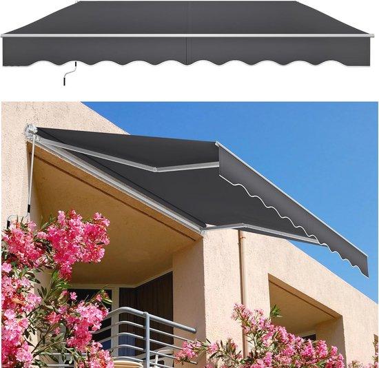 Famanu Sonnenschirm faltbar aus Aluminium und Polyester - Dunkelgrau