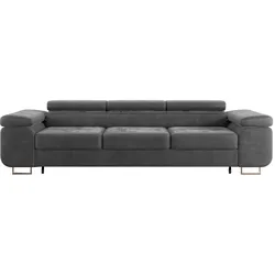 SCHLAFSOFA Lyam 3 Sitzplätze Dunkelgrau