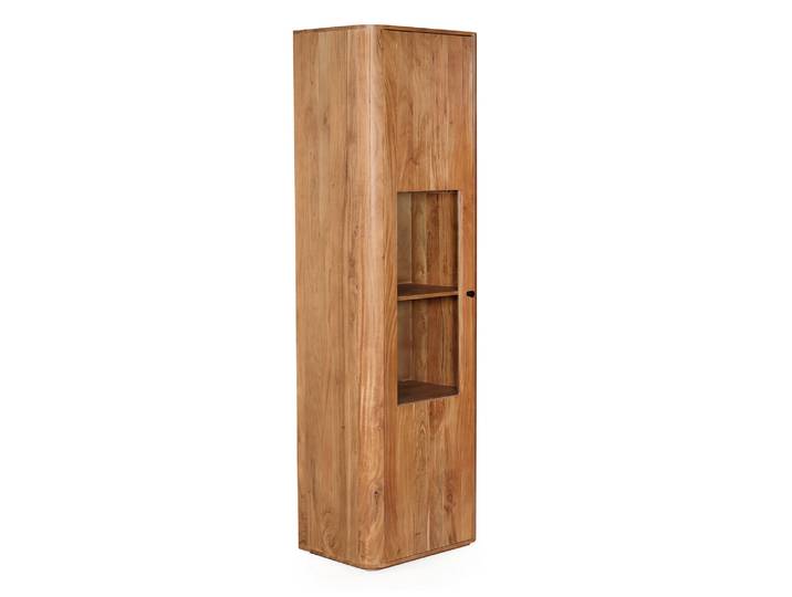LINARO Vitrine, Material Massivholz, Akazie massiv honigfarben