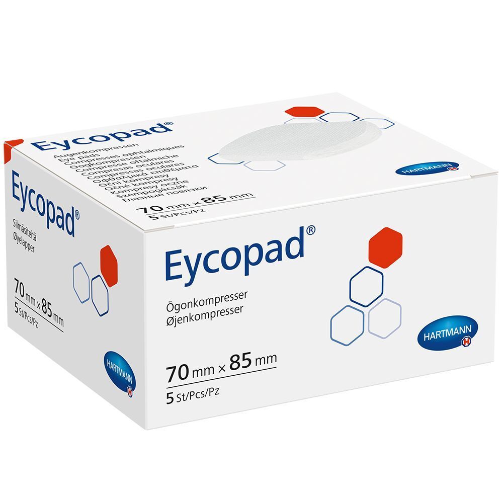 Eycopad Augenkompressen 70x85 mm unsteril 5 St Kompressen