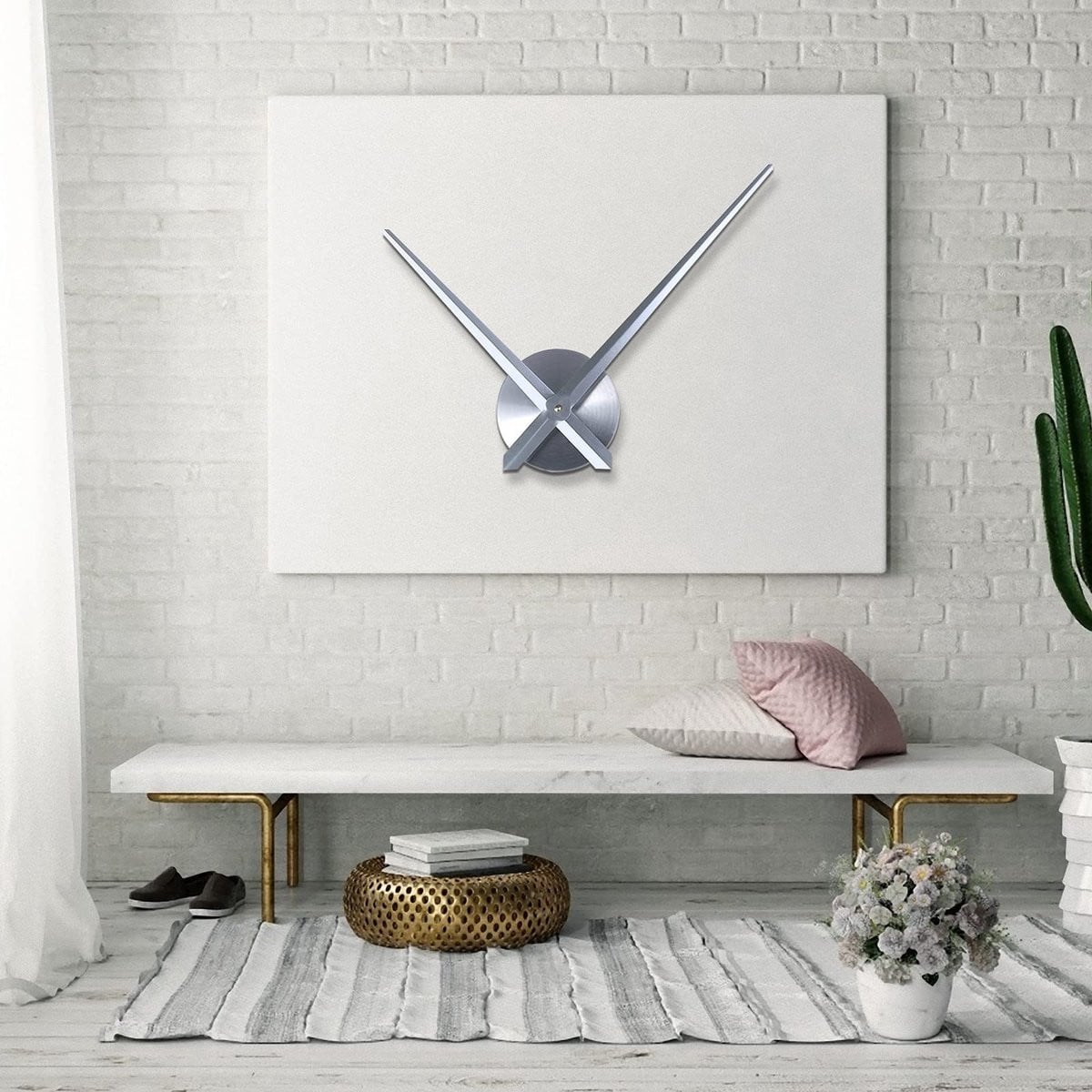 Dailygoods Dailygoody Wandklok Modern - Zilver - Minimalistisch 3D Design - Analoog