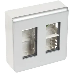 Legrand 079082 Mosaic Aufputz-Multibox 2x4-modulig Farbe: Aluminium