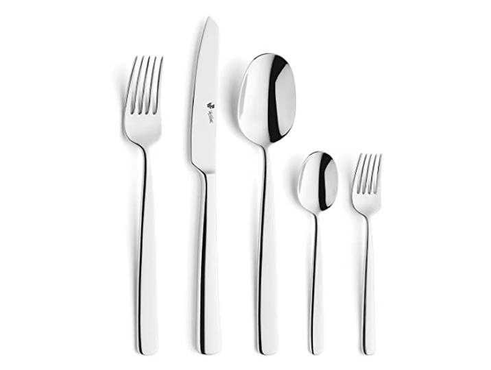 PW Paul Wirths COMO Besteck Set, 60-teilig, Edelstahl, spülmaschinenfest Asiatisches Design, Klingenstahl 13/0, inklusive Menümesser, Gabeln, Löffel, Kaffeelöffel und Kuchengabeln