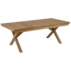 Gartencouchtisch Julita aus Teakholz, modern massiv, rechteckig in Natur, 140 cm von Brafab