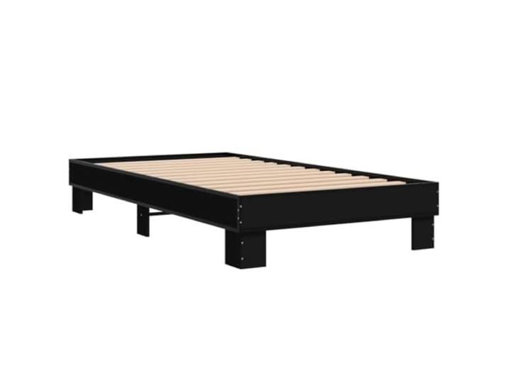 KTHLBRH Bettgestell Schwarz 75 x 190 cm aus mehrschichtigem Holz und Metall Lattenrost aus Sperrholz inklusive, Kapazität 100 kg, stabile Struktur, Matratze nicht im Lieferumfang enthalten