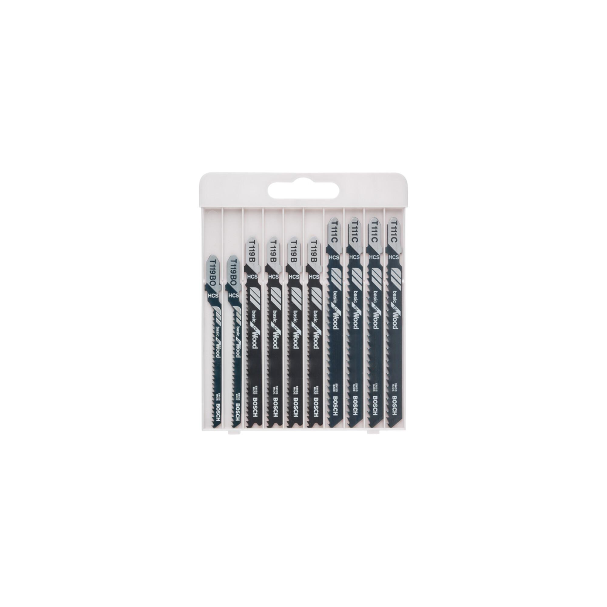 BOSCH Stichsägeblatt-Set Basic for Wood, 10-teilig (2607010629)