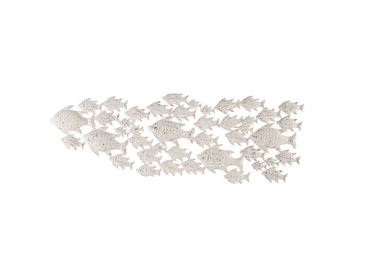 Wanddekoration in Fischform aus gealtertem Stahl, 256 x 92 cm