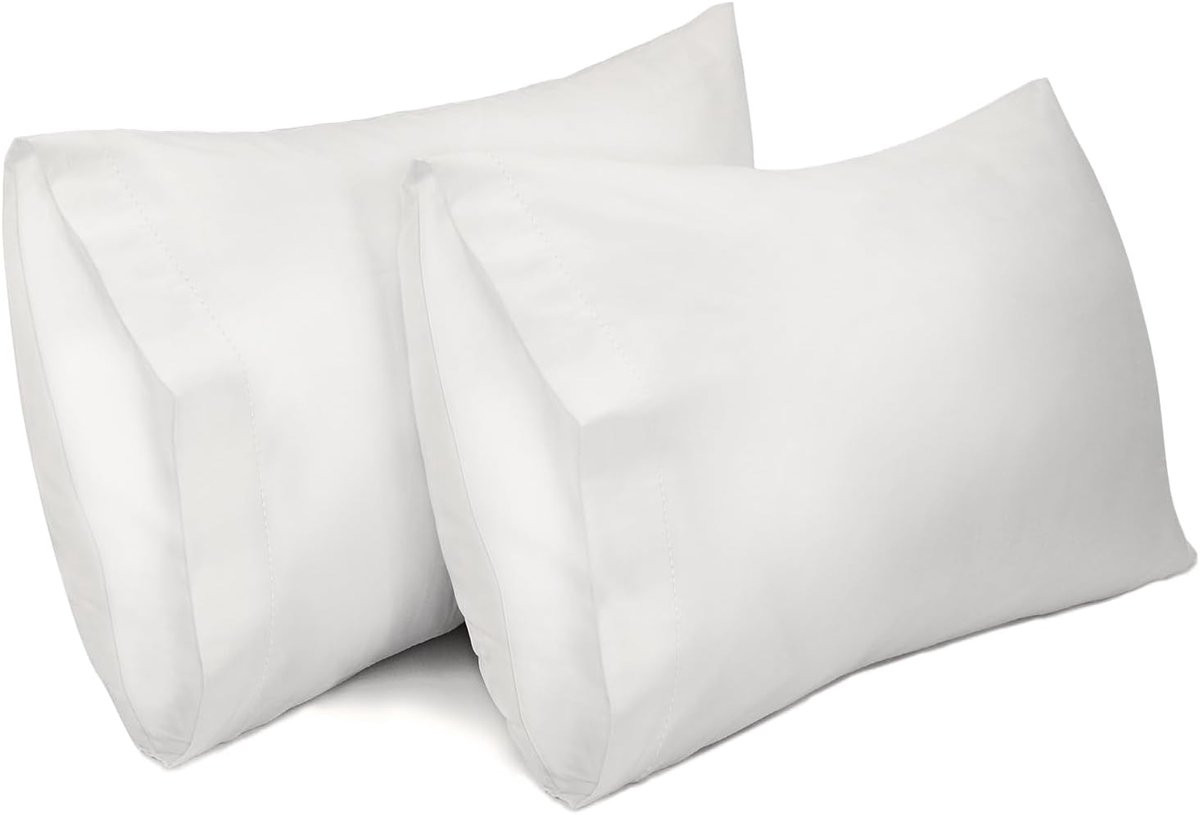 SnelShoppen 2-Pack Kussenslopen van 100% Katoen, Wit, 40 x 70 cm