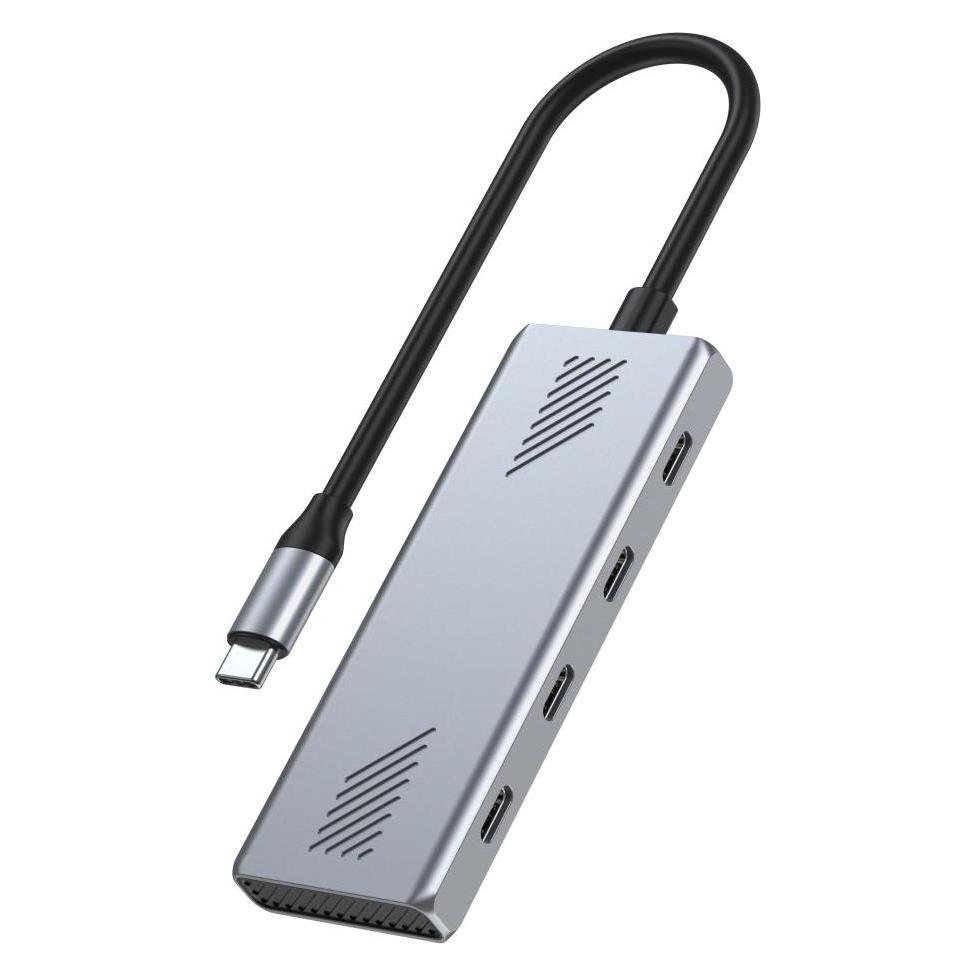 Gembird 4-PORTOWY HUB USB-C 3.2 (GEN 2) TYPU C SZARY (USB-C, 4 Ports) (UHB-CM-U310-C4-01)