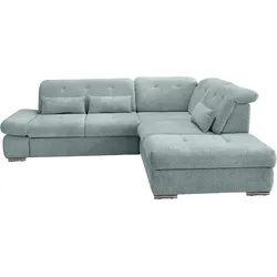 Ecksofa Dalida Mintgrün Chenille mit Bettkasten