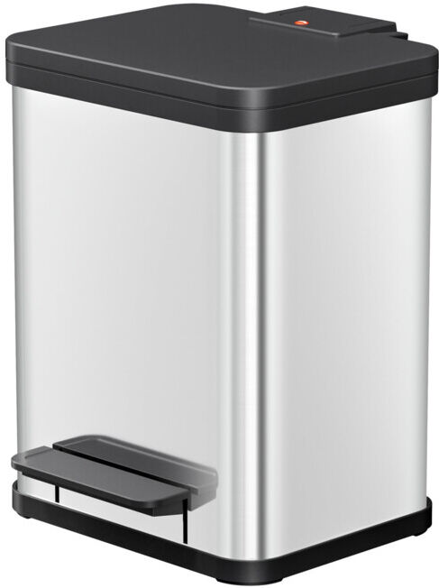 Hailo Öko duo Plus M, Poubelle à pédale, 2x9 l, inox (6222000)