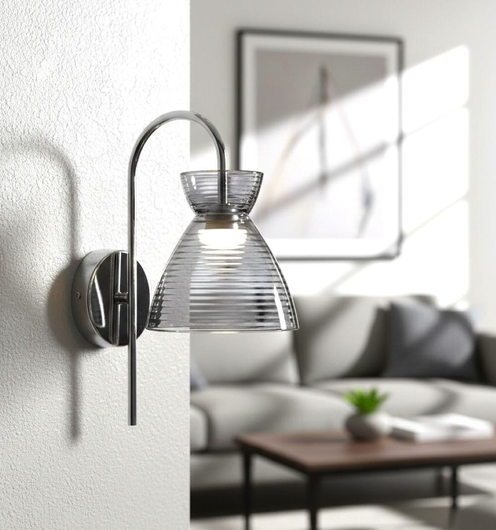 Firstlight LED Armed Sconce Smoked Black 30cm H X 13.8cm W X 22cm D