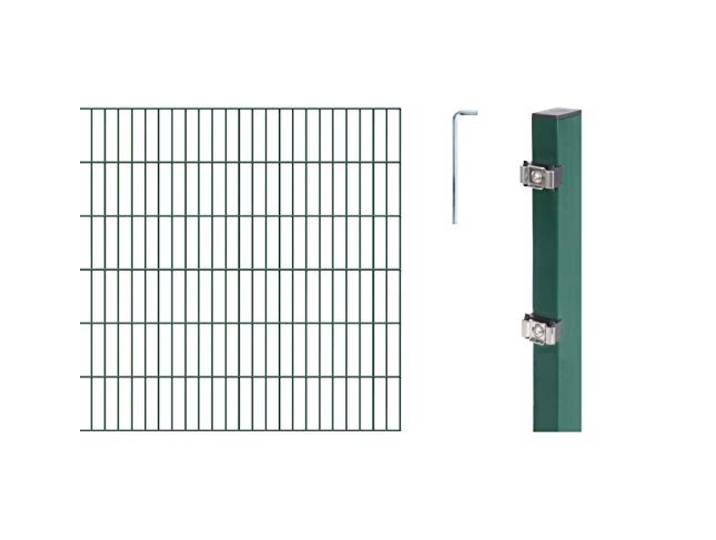 Alberts 649999 Doppelstabmattenzaun als 26 tlg. Zaun-Komplettset verschiedene Längen und Höhen grün Höhe 120 cm Länge 24 m