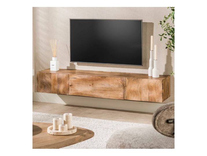 alesvelt TV-Schrank MAREA 2-in-1 Massivholz-Lowboard mit 3D-Wellenfront Hairpin-Legs (1-Schrank, 160x35x45cm)