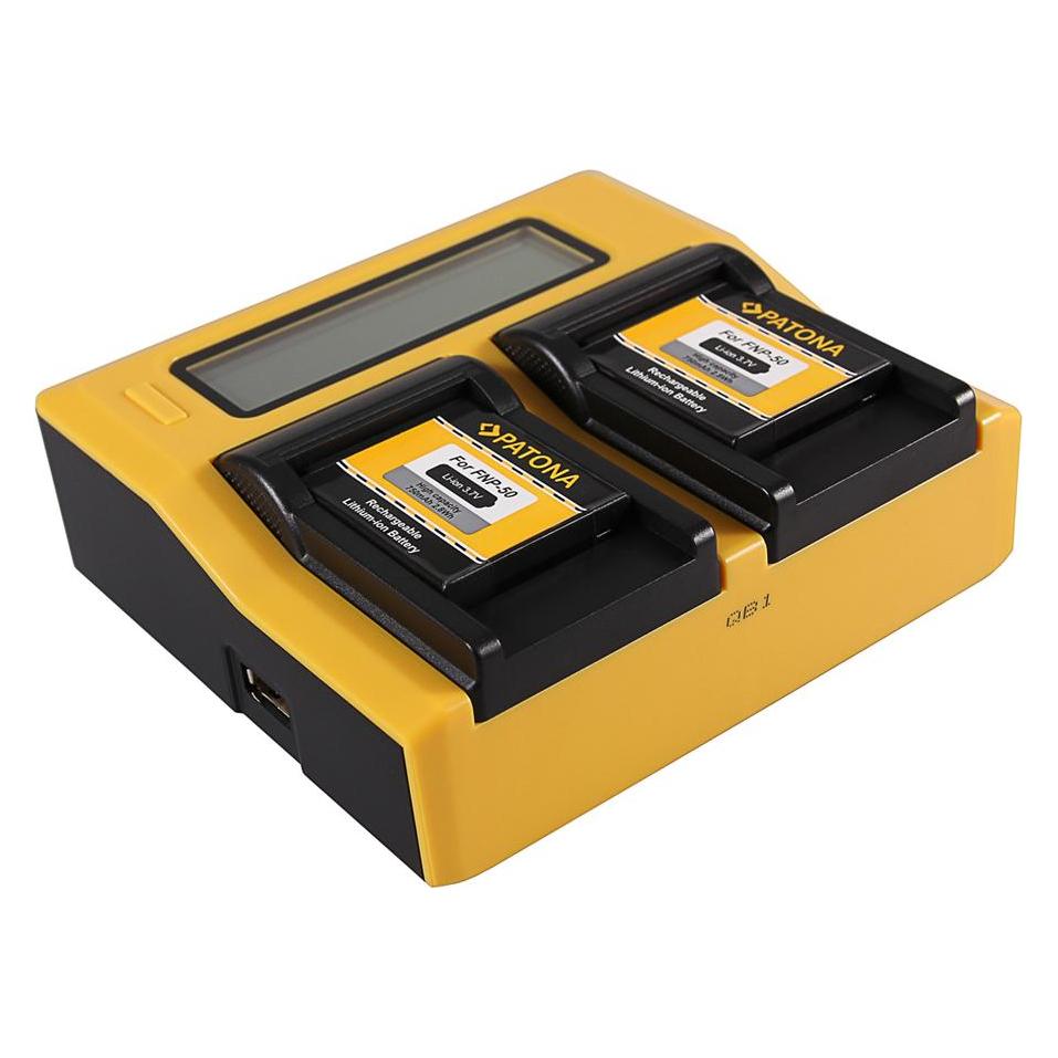 Patona Dual LCD USB Ladegerät für Fujifilm NP-50 (Kamera Akku Ladegerät) (30061934)