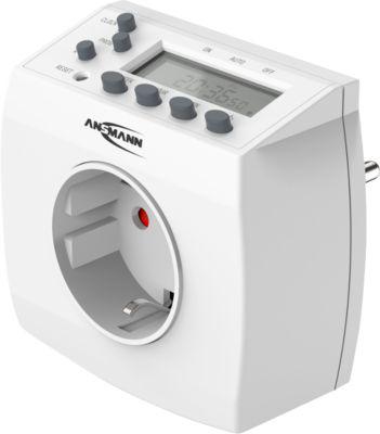 Wochenzeitschaltuhr Ansmann AES5, digital, 24 h Format, 8 Programme, 1-fach, ohne Batterien, Kunststoff, weiß