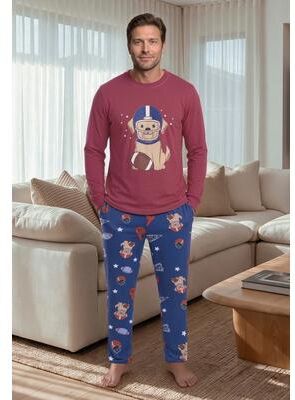 Plus Size Women's Dreams & Co.® Mens Pajama Set by Dreams & Co. in Pomegranate Dog (Size 66/68)