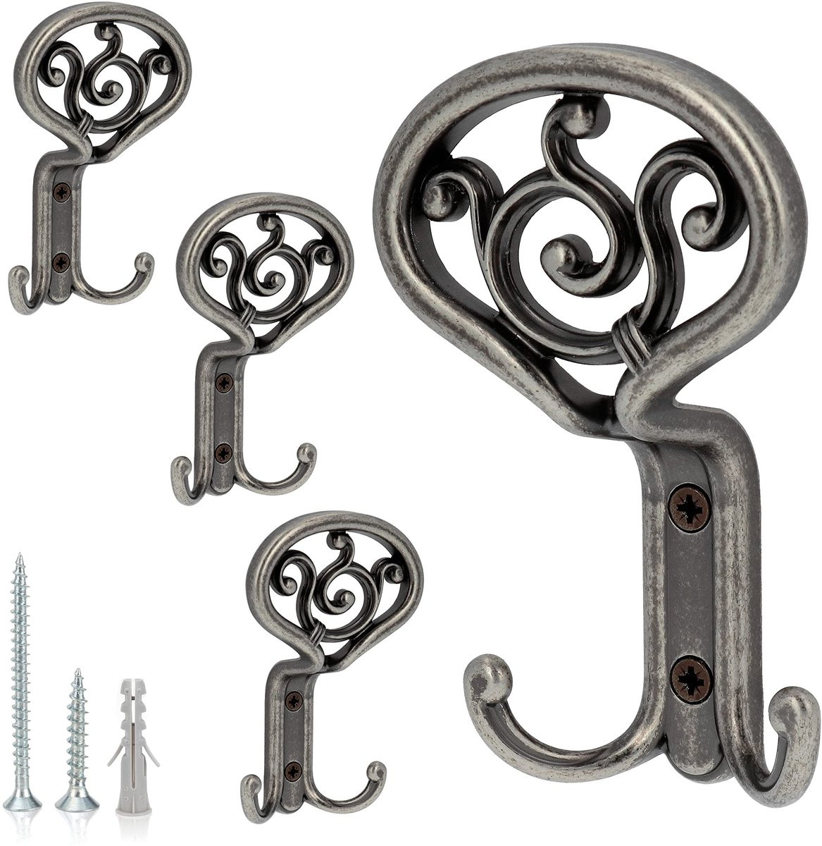 Set van 2 handgemaakte wandhaken zwart van Omgoods