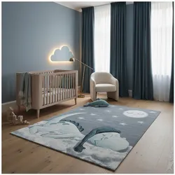 Spielteppich COGNE in Blau, mit Dino-Motiv, 200 x 290 cm