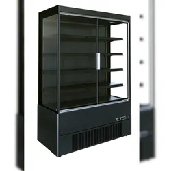 Wandkühlung OKAPI | 2x Glastür + LED | HxBxT 192x151x66,5cm | +2/+4°C | Schwarz | + CHEFGASTRO Geschirrtuch