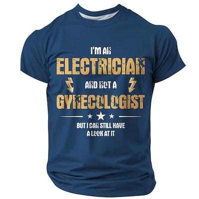 Lustiges Herren Elektriker T-Shirt - 'Kein Frauenarzt aber ich kann mal schauen' Arbeits Humor Grafik Tee