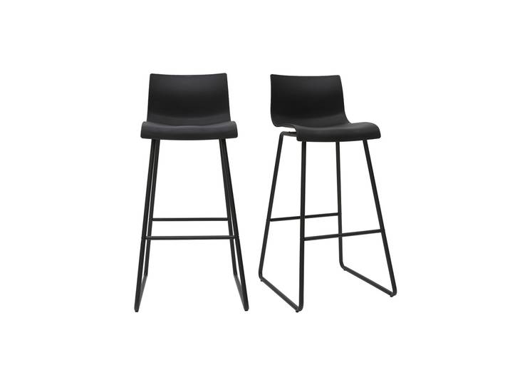 Tabourets de bar design noir 76 cm (lot de 2) ONA