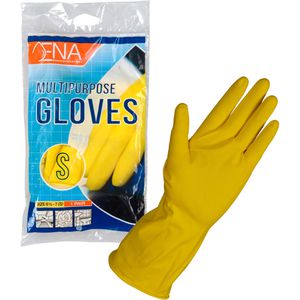 Abena Chemikalienschutzhandschuhe ENA Multipurpose, gelb, Typ C, aus Latex, kurze Stulpe, Größe 7 / S, 12 Paar
