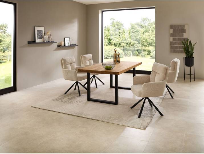 moebel-dich-auf Essgruppe CAPRI-U, (Esszimmer Set, 1 Esstisch Eiche massiv geölt, 4 Stühle), 180 x 100 cm