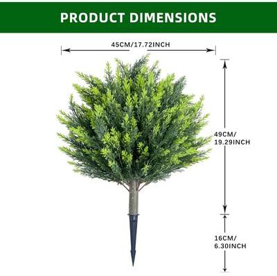 YUN "43.3"" Artificial Cypress Topiary Trees with Ground Spikes, Set of 2"
